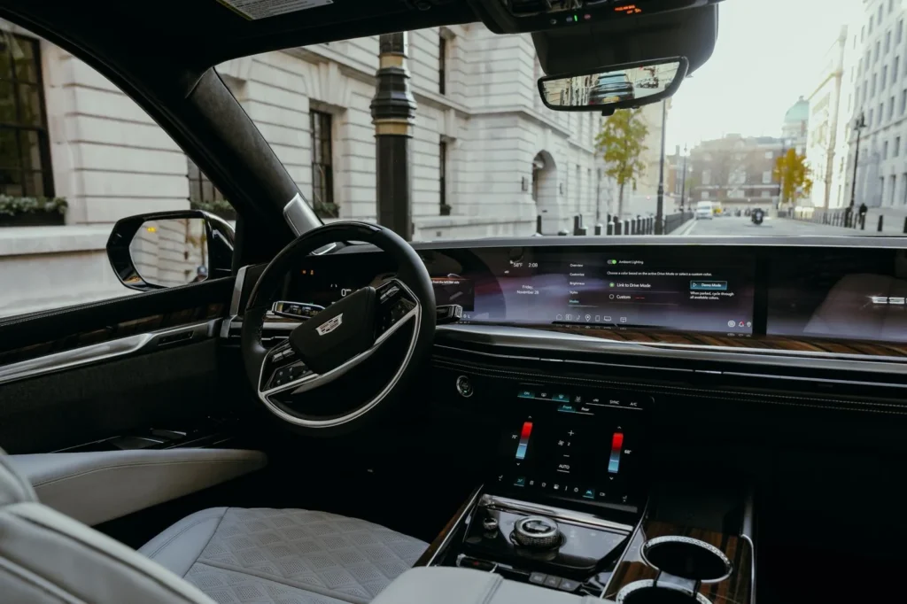 ESCALUX Cadillac Escalade chauffeur London black truck interior
